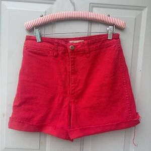 Madewell Red Denim Shorts